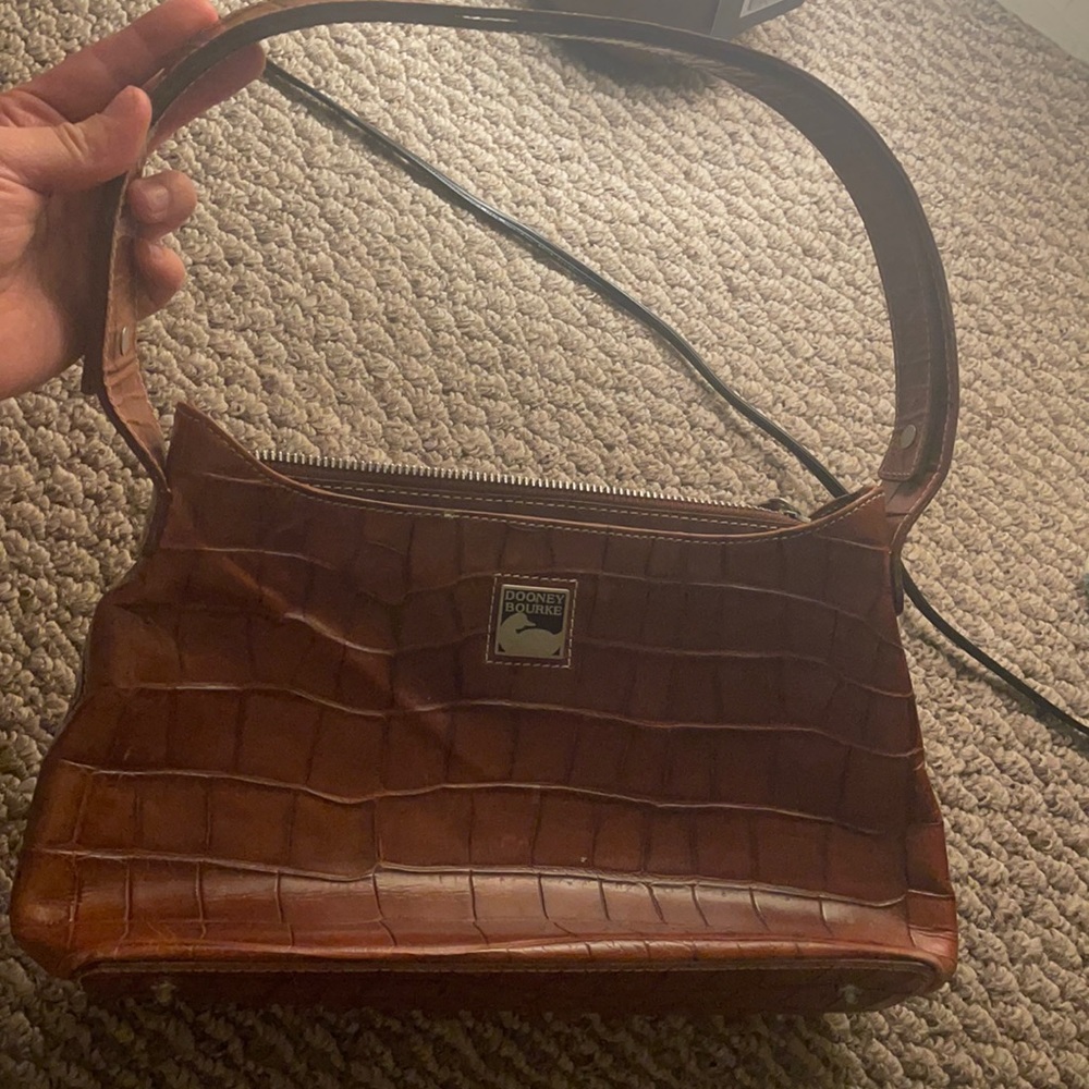 Dooney & Bourke Crocodile Printed Brown Bag